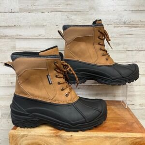 Suedi Duck Boots Men 11 Tan Black Waterproof Winter Snow Lace-Up Outdoors Work